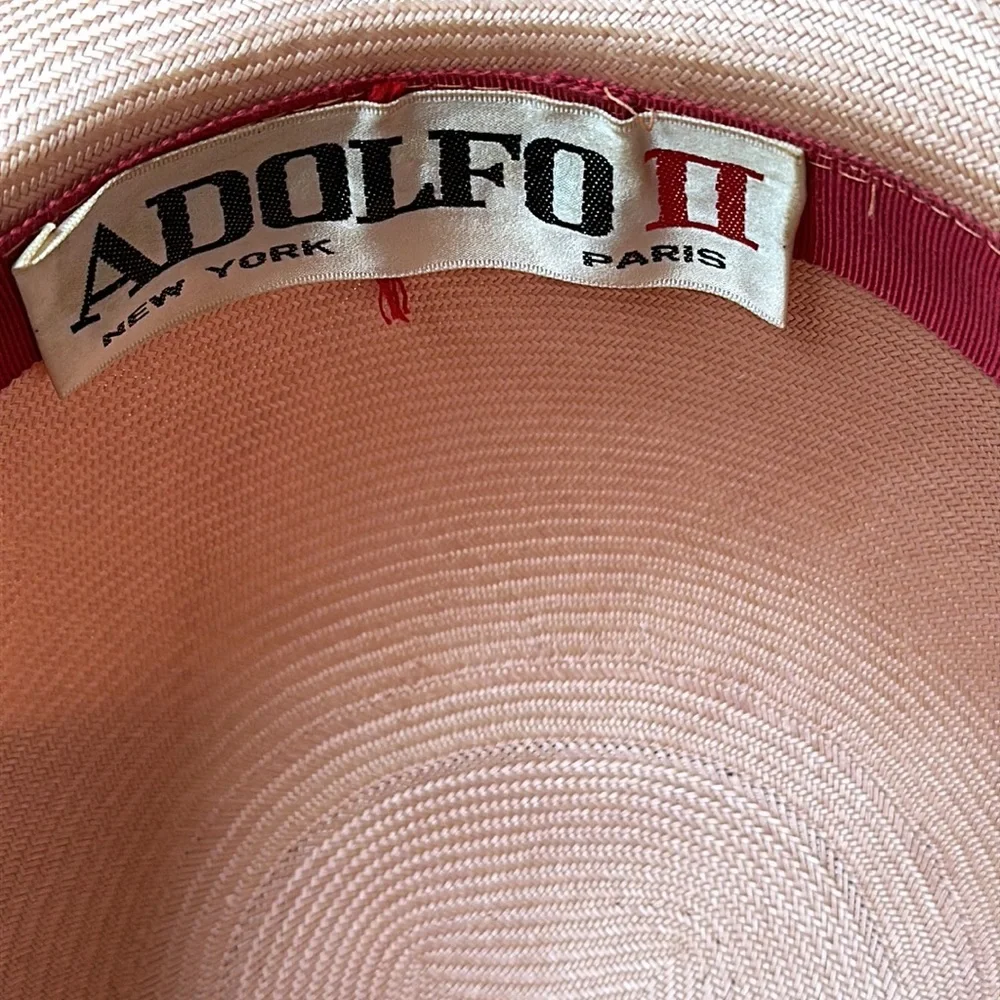 ADOLFO 11 vintage coral hat with fruit bow. This is not a new hat
